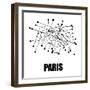 Paris White Subway Map-null-Framed Art Print