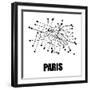 Paris White Subway Map-null-Framed Art Print