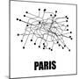 Paris White Subway Map-null-Mounted Art Print