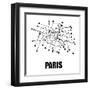 Paris White Subway Map-null-Framed Art Print