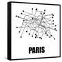 Paris White Subway Map-null-Framed Stretched Canvas