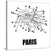 Paris White Subway Map-null-Stretched Canvas