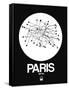 Paris White Subway Map-NaxArt-Framed Stretched Canvas