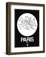 Paris White Subway Map-NaxArt-Framed Art Print