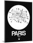 Paris White Subway Map-NaxArt-Mounted Art Print