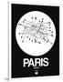 Paris White Subway Map-NaxArt-Framed Art Print