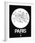 Paris White Subway Map-NaxArt-Framed Art Print