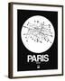 Paris White Subway Map-NaxArt-Framed Art Print