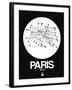 Paris White Subway Map-NaxArt-Framed Art Print