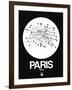 Paris White Subway Map-NaxArt-Framed Art Print