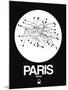 Paris White Subway Map-NaxArt-Mounted Art Print