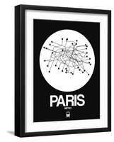 Paris White Subway Map-NaxArt-Framed Art Print