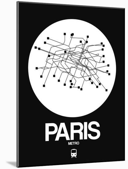 Paris White Subway Map-NaxArt-Mounted Art Print