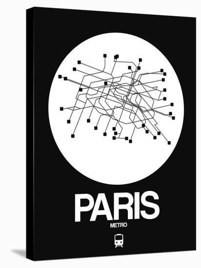 Paris White Subway Map-NaxArt-Stretched Canvas