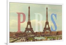 Paris with Two Eiffel Towers-Cora Niele-Framed Giclee Print