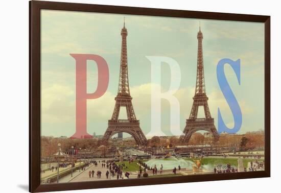 Paris with Two Eiffel Towers-Cora Niele-Framed Giclee Print