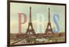 Paris with Two Eiffel Towers-Cora Niele-Framed Giclee Print