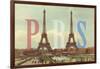 Paris with Two Eiffel Towers-Cora Niele-Framed Giclee Print