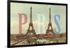 Paris with Two Eiffel Towers-Cora Niele-Framed Giclee Print