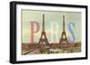 Paris with Two Eiffel Towers-Cora Niele-Framed Giclee Print