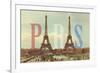 Paris with Two Eiffel Towers-Cora Niele-Framed Giclee Print