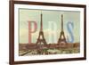 Paris with Two Eiffel Towers-Cora Niele-Framed Giclee Print