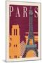 Paris - Woodblock-Lantern Press-Mounted Art Print