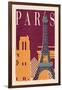 Paris - Woodblock-Lantern Press-Framed Art Print