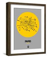 Paris Yellow Subway Map-NaxArt-Framed Art Print