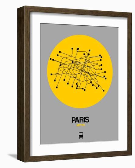 Paris Yellow Subway Map-NaxArt-Framed Art Print