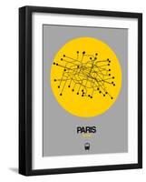 Paris Yellow Subway Map-NaxArt-Framed Art Print