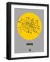 Paris Yellow Subway Map-NaxArt-Framed Art Print