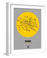 Paris Yellow Subway Map-NaxArt-Framed Art Print