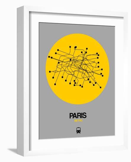 Paris Yellow Subway Map-NaxArt-Framed Art Print