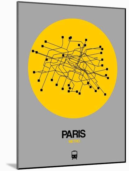 Paris Yellow Subway Map-NaxArt-Mounted Art Print