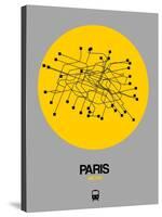 Paris Yellow Subway Map-NaxArt-Stretched Canvas