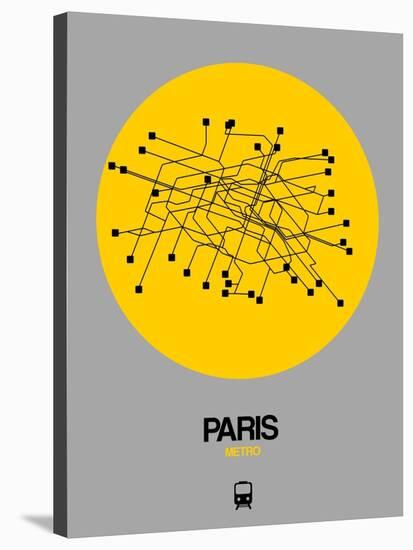 Paris Yellow Subway Map-NaxArt-Stretched Canvas