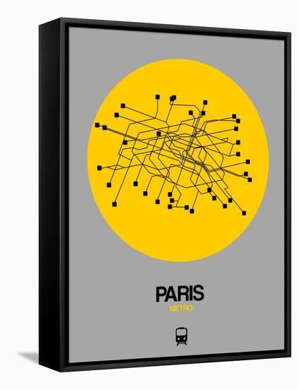 Paris Yellow Subway Map-NaxArt-Framed Stretched Canvas