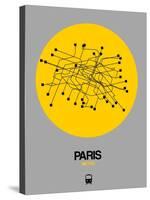 Paris Yellow Subway Map-NaxArt-Stretched Canvas