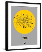 Paris Yellow Subway Map-NaxArt-Framed Art Print