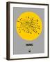 Paris Yellow Subway Map-NaxArt-Framed Art Print