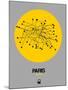 Paris Yellow Subway Map-NaxArt-Mounted Art Print