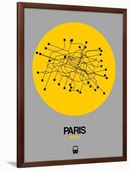 Paris Yellow Subway Map-NaxArt-Framed Art Print