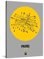 Paris Yellow Subway Map-NaxArt-Stretched Canvas