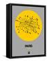 Paris Yellow Subway Map-NaxArt-Framed Stretched Canvas