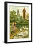 Paris Zoo - children watching swans-Thomas Crane-Framed Giclee Print