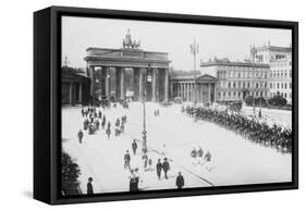 Pariser Platz and Brandenburger Thor (Paris Place and Brandenburg Gate)-null-Framed Stretched Canvas