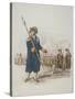 Parish Beadle in Civic Costume Holding a Staff, 1805-William Henry Pyne-Stretched Canvas