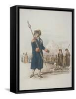 Parish Beadle in Civic Costume Holding a Staff, 1805-William Henry Pyne-Framed Stretched Canvas