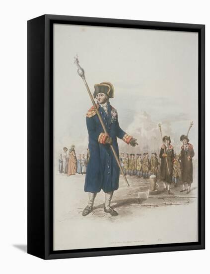 Parish Beadle in Civic Costume Holding a Staff, 1805-William Henry Pyne-Framed Stretched Canvas